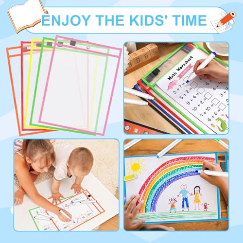 10 Stück Dry Erase Pockets Dry Erase Taschen a4 Dry Erase Taschen Dry Erase Dry Erase Mat Lehrerbedarf Wiederverwendbar Trocken Abwischbar Taschen Trocken A Bwischbar Taschen Schule Büro Abwischbar