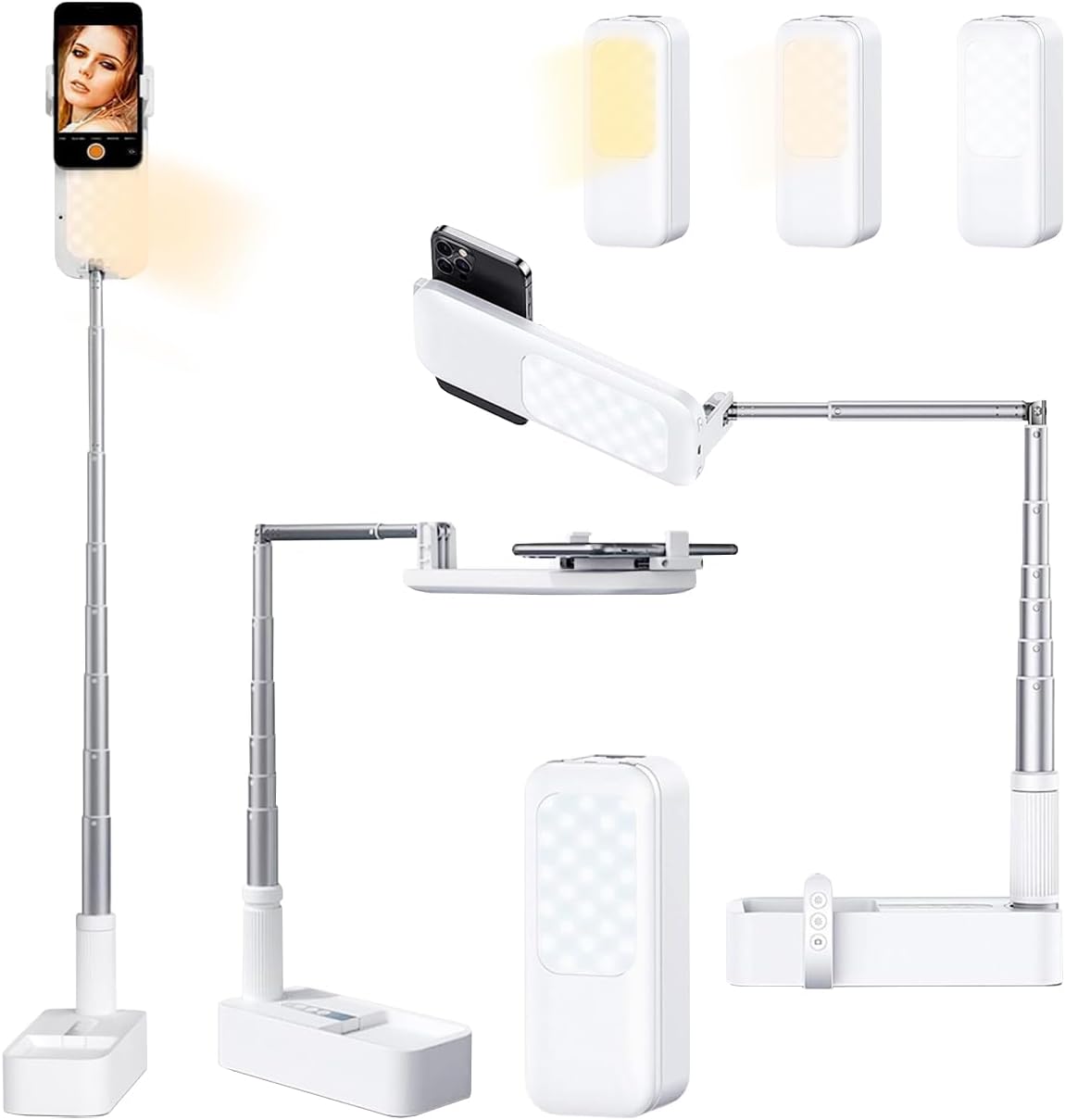 Luminária Ring Light Multifuncional Iluminador Make Celular (Branco)