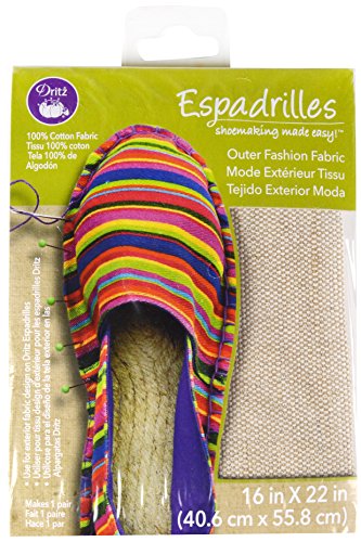 Dritz Espadrilles Outer Fashion Tecido estampado a quente, 40,64 cm x 55,88 cm, dourado metálico