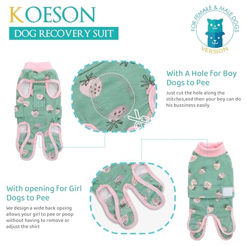 Image of KOESON Soft Dog Recovery Suit for Female Spay & Male Dogs After Surgery, M