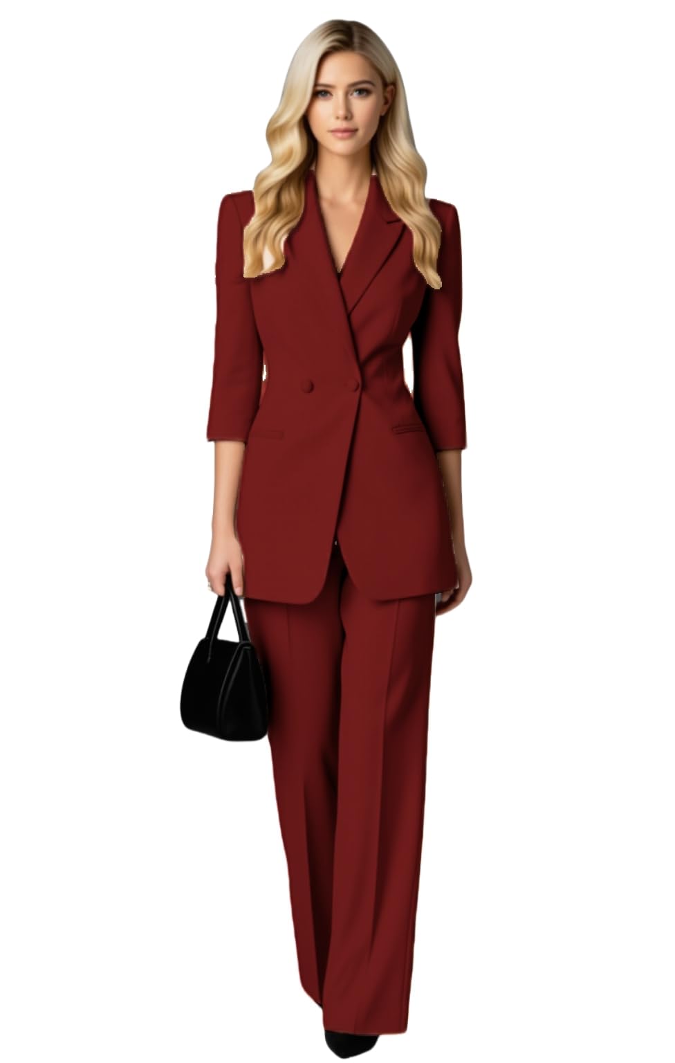 Blazer Pant Suits for Women Dressy Business Tuxedo 2 Piece Set Wedding Guest