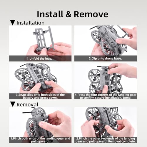 Landingsgestel voor DJI NEO 2 Drone, opvouwbaar landingsgestel, hoogteverhogend, verlengde beugelpoot, snelkoppelingsvoetenset, robuust ABS-materiaal en bescherming tegen contact met de grond - Afbeelding 4