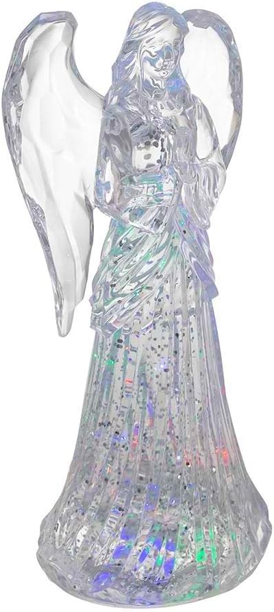 Kurt Adler 10.5-Inch Battery-Operated LED Light-Up Angel with Water Table Piece - Image 4
