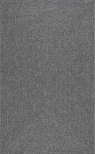 Image of Premium Hand Braided Cotton Rectangular Carpet 4X6 Feet | Soft & Durable Floor Rug for Living Room, Bedroom & Kids Room | Anti-Slip, Washable & Eco-Friendly Color -charcool
