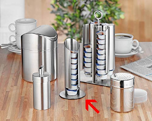 Esmeyer Milk Capsule Holder Memphis of Stainless Steel 18/8 Brushed, 8.4 x 8.4 x 17.6 cm, Silver