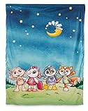 NICI 48526 Plüschdecke Schlafmützen 106x140cm, BUNT