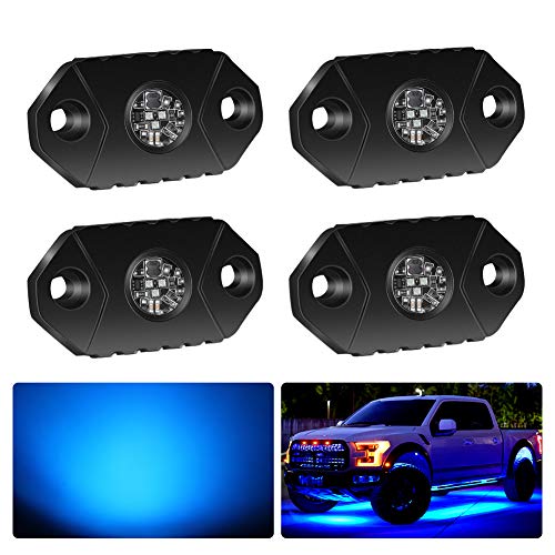 4WDKING Blue LED Rock Lights 4 Pod IP68 Waterproof