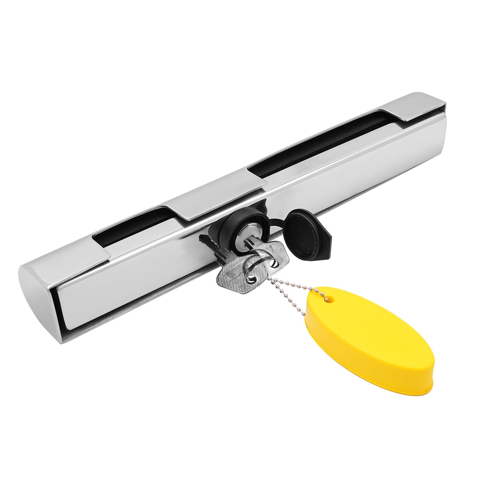 Outboard Motor Lock, Outboard Engine Lock 2 Keys Silver 304 Stainless Steel String External Motor for Boats, Fishing Boats, with 2 Keys, Silver, 304 * 53.4mm