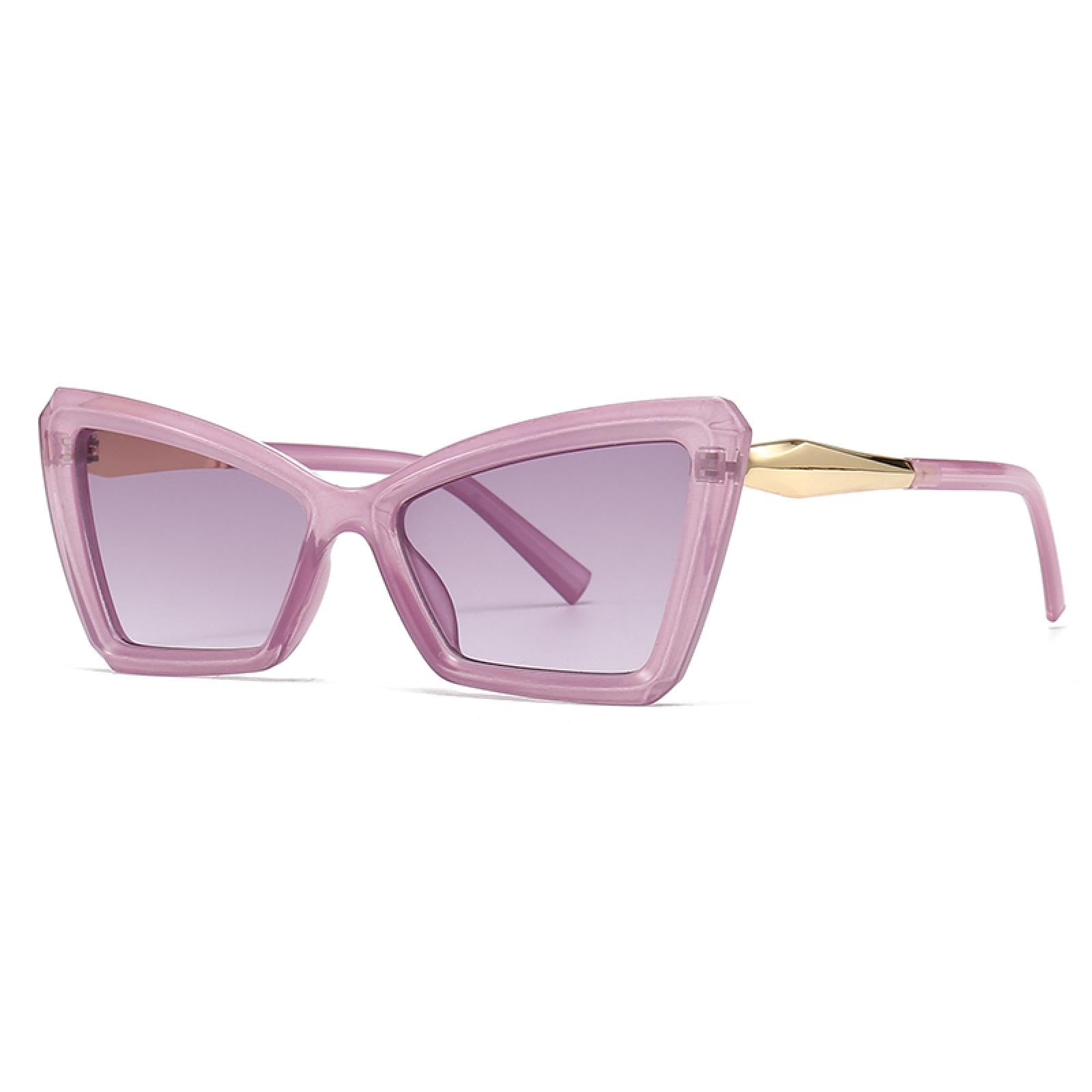 Modne zaprojektowane okulary przeciwsłoneczne w kształcie kątowych kocich oczu, nowoczesne zauszniki retro, okulary przeciwsłoneczne w stylu jumping