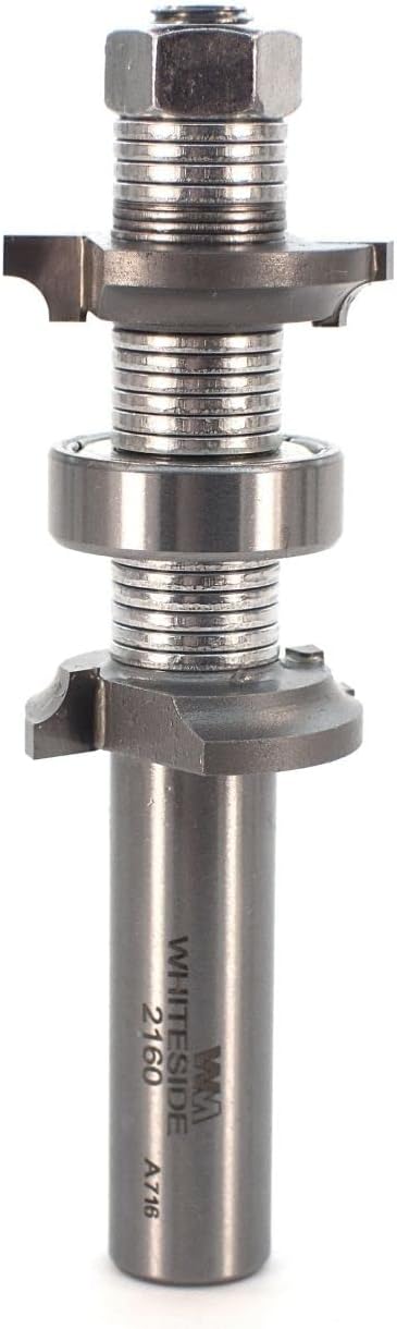 Whiteside Router Bits 2160 Double Round Over Bit with Carbide Tipped 1/8-Inch Radius, 1-1/8-Inch Large Diameter and 1/2-Inch Shank