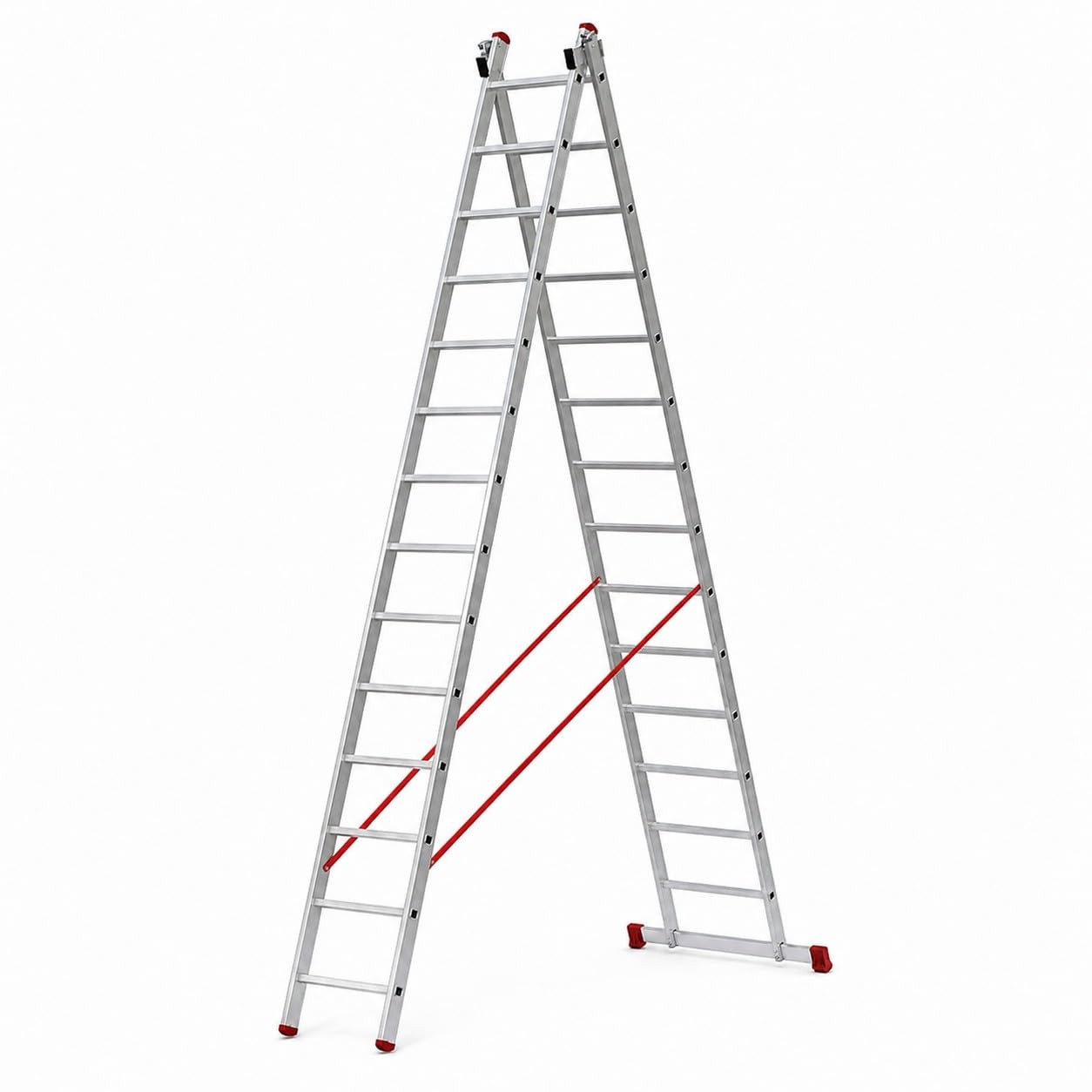 Escalera Transformable Doble Plus TR2-PLUS-4.0 de Aluminio de 14x2 Peldaños
