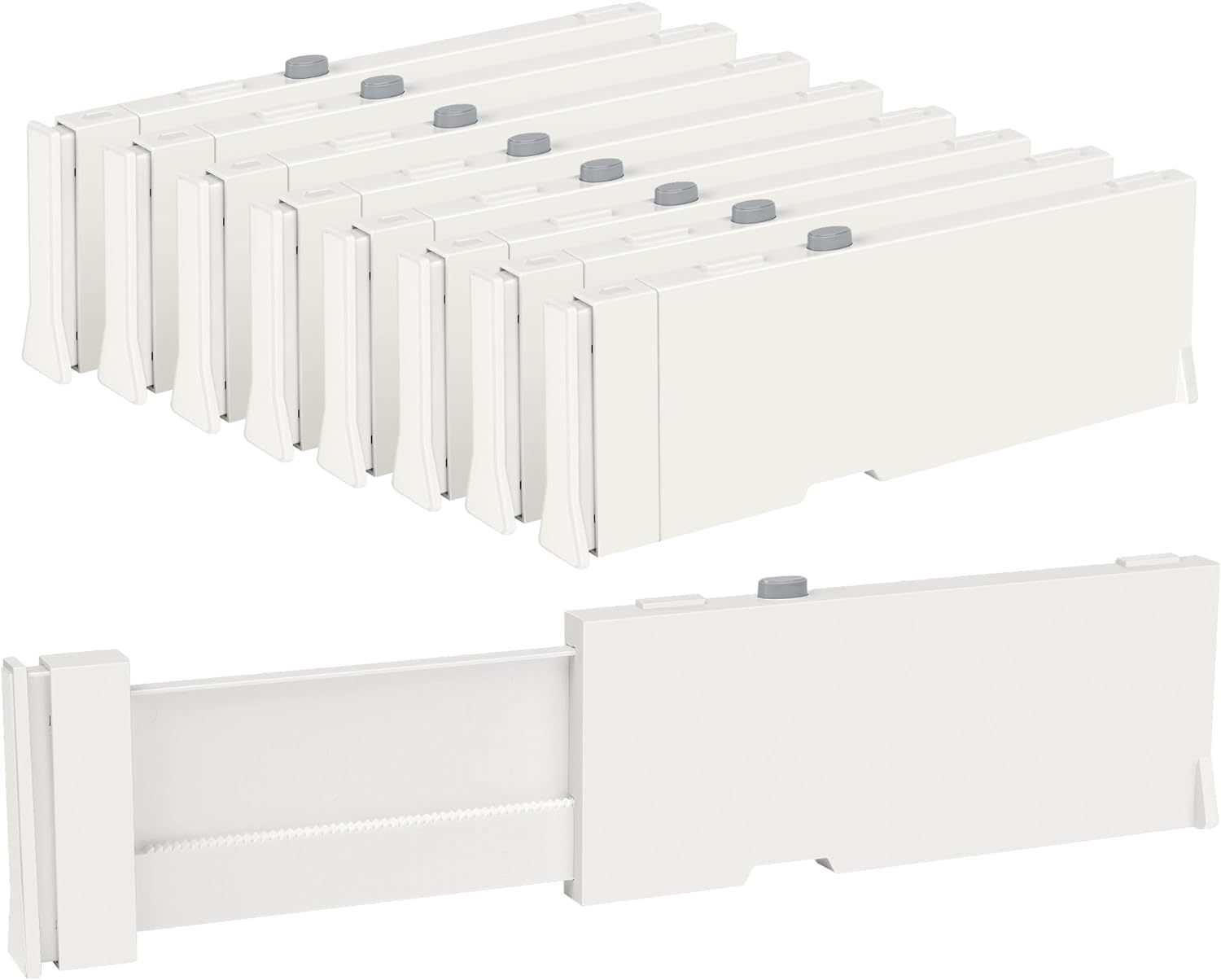 Vtopmart 8er Set Schubladenteiler, Schubladentrenner Verstellbar, 10cm Hoch, 28.6-43.8cm Schubladeneinteiler Kunststoff, Verstellbares Schubladen Ordnungssystem FüR Kleidung