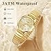 Elegant Gold Watches for Women Small Analog Watch, Waterproof Ladies Watches with Stainless Steel Expansion Band and Allgold Dial - Fashionable Christmas & Birthday Gifts for Women