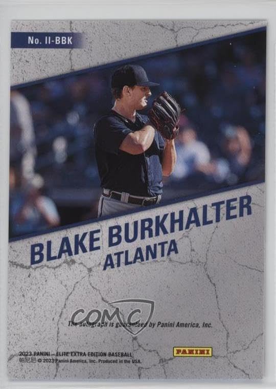 Blake Burkhalter Autographed Instant Impressions Collectible Baseball Card - 2023 Panini Elite Extra Edition Baseball Card #II-BBK (Braves)