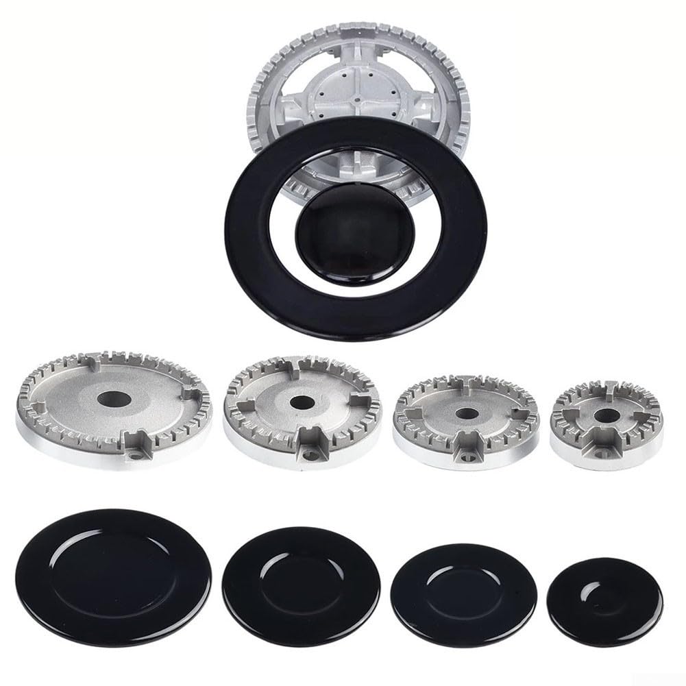 Kit de bouchons de poêle pour cuisinières à gaz Sabaf - Têtes de brûleur en métal avec répartition uniforme de la flamme pour un meilleur contrôle de la cuisson (plat)