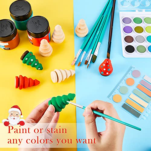 20 Pieces Unfinished Wooden Christmas Trees Mini Wooden Christmas Trees Wooden Trees For Crafts Mini Wooden Trees For Diy Arts Crafts Children Kid Drawing Sculpture Toy Christmas Decor #TOP2