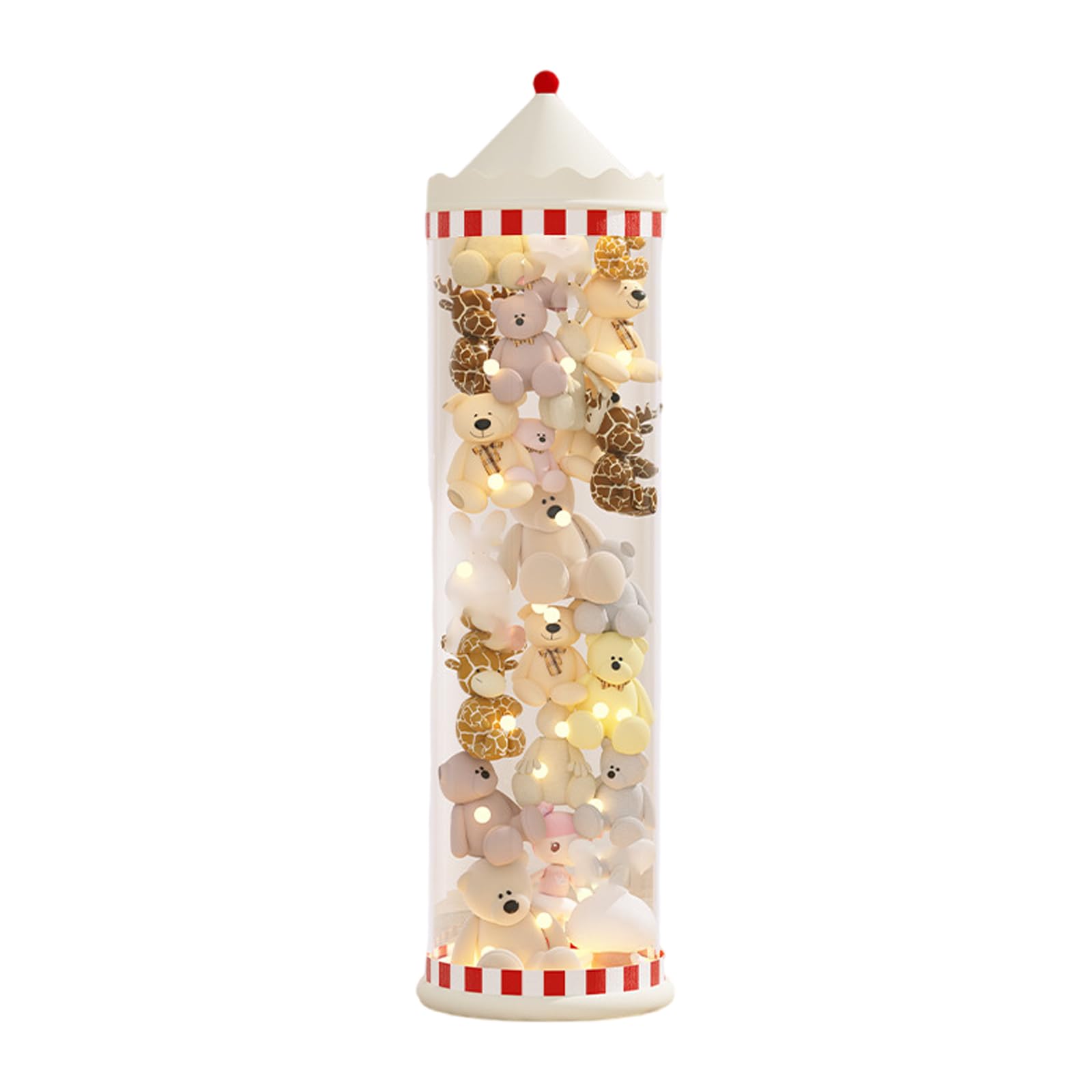 BCJMKDX Toy storage, Vertical Toy Storage Tube For Stuffed Animals,Cuddly Soft,Transparent Large Capacity(Buckle Type,135 * 27cm)