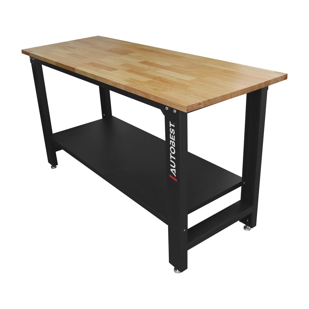 Etabli d'Atelier - Table de Travail Noir en Métal - Plateau bois - Dimensions 1600x600x880 ep 25mm