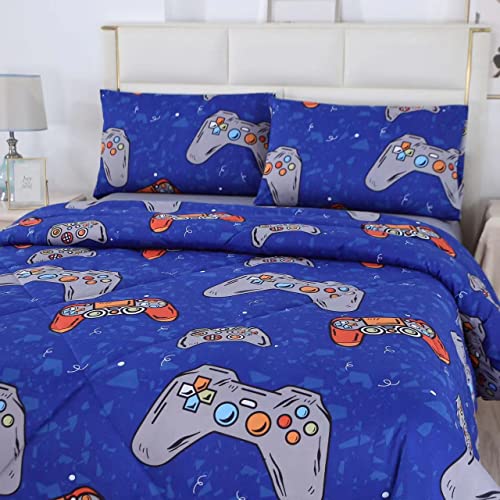 Sdiii Blue Gamer Print Twin Size Playstation Home Decor Gaming Comforter Set For Boys,Kids And Children (Blue, Twin) #TOP1