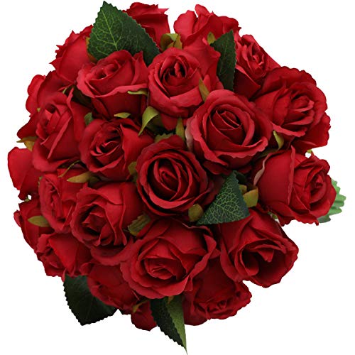 Nubry Artificial Roses Flower Fake Silk Rose Flowers Bouquet for Wedding Arrangements Centerpiece