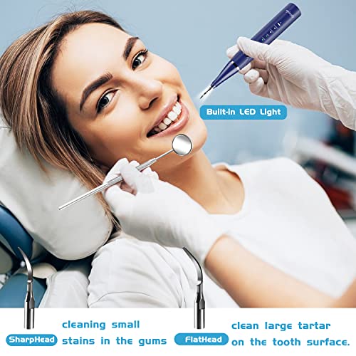 Igingko Teeth Cleaning Kit With Led Light, Tooth Cleaning 3 Modes Dental Care Kit With 4 Replaceable Heads & Oral Mirror & Dental Probe & Tongue Scraper Teeth Whitener, Safe For Adult Kids Dogs #TOP1