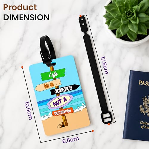 Image of Storite Pack of 2 Luggage Tags with Black Silicon Strap (Blue)