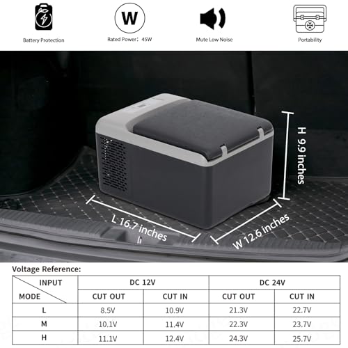 Image of Alpicool C9PT Portable Car Freezer Cooler, 12 Volt Car Refrigerator, 10 Quart Fast Cooling, with 12 /24V DC and 100-240V AC for Outdoor, Camping, RV, Truck (Black&Grey)
