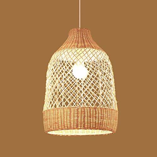 Chandelier, Rattan Weave LampShade Modern Style Chandelier Minimalist Hand-Woven Bamboo