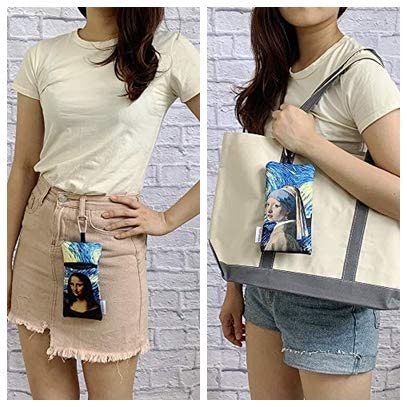 Image of Neoprene Neck Cell Phone Sleeve Bag Pouch w / Clip (Famous Paintings Combo)