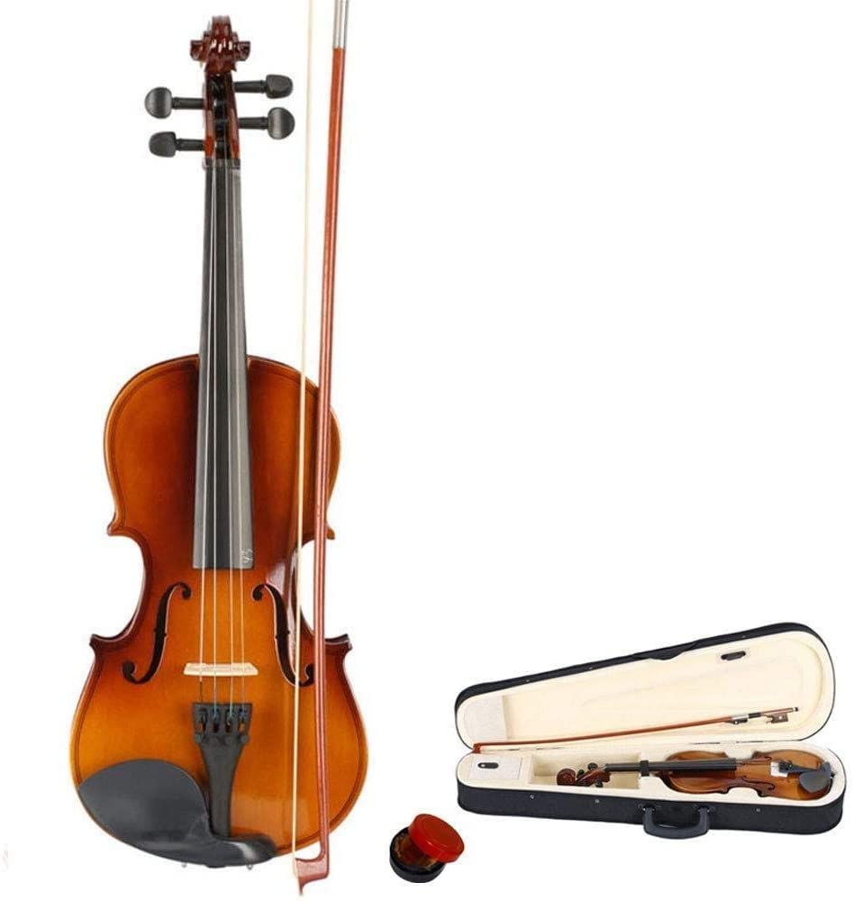Violin Set, Acoustic Violin with Hard Case, Bow and Rosin for Beginner Violins 3/4