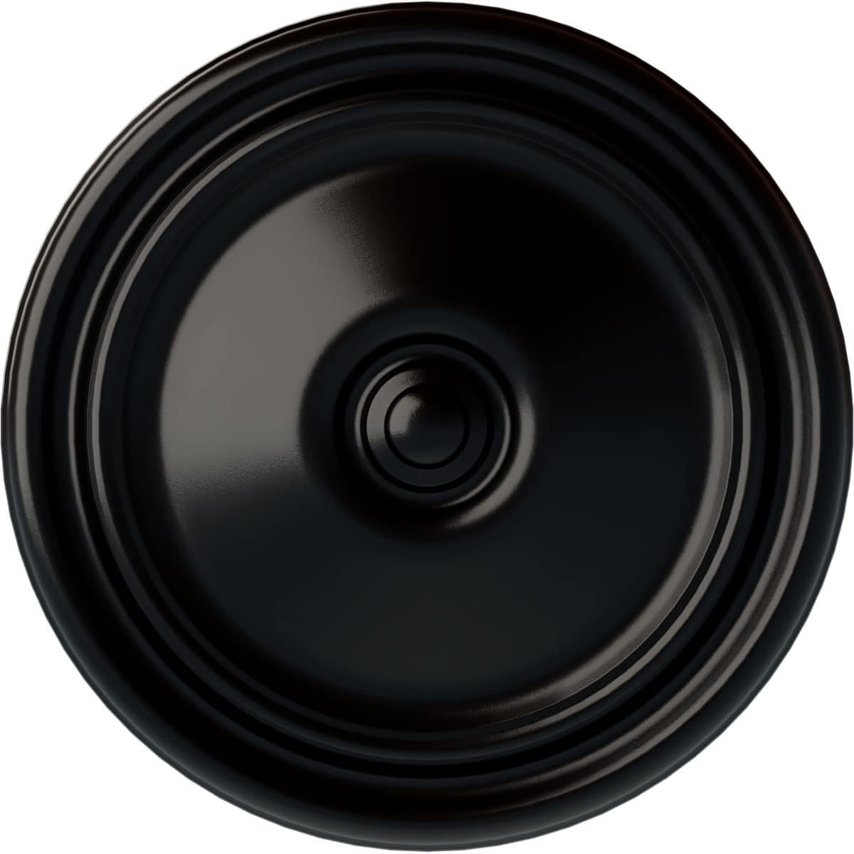 Ekena Millwork Reece Hand-Painted Ceiling Medallion, Jet Black