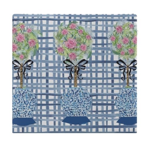HYDJLXA Topiary Blue Roses Ginger Jars Premium Polyester Memory Foam Seat Cushion，Slow Rebound Hip Support Pad with Zipper, Removable and Durable