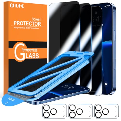 QHOHQ for iPhone 18 Pro Privacy Screen Protector, 9H+ Tempered Glass, 3+3P - image 1