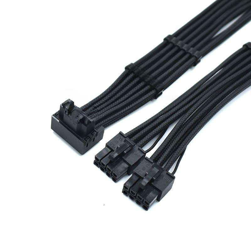 16AWG PSU Dual PCE-8 Pin to 12V Adapter Modular Braided Cable for Modular Power Supplies (UP Bend