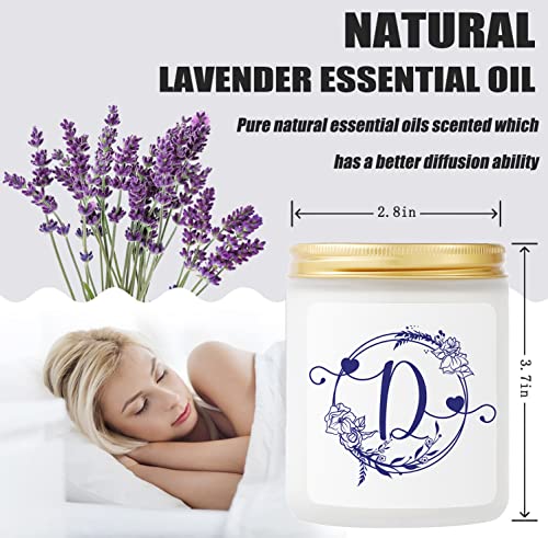 Birthday Gift For Women,Scented Candle For Bridal Show Party Gifts,Soy Jar Candle With Letter D Sticker, Bachelorette Party Bridesmaid Proposal Gift,Wedding Party Gifts. (White D) #TOP1