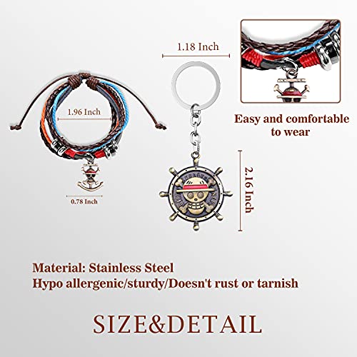 G-Ahora Anime One Piece Bracelet One Piece Trafalgar Law Keychain Luffy Skeleton Straw Jewelry Chopper Bracelet One Piece Fans Gifts(Skeleton) #TOP1