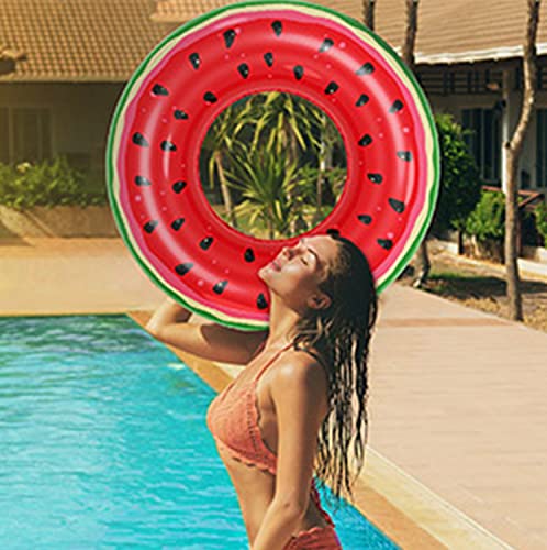 Angjiny Inflatable Swimming Ring, Watermelon Shaped Summer Pool Swimming Float Tube Ring Floatie, Water Fun Beach Party Summer Swimming Float For Kids Adults Water Activity #TOP5