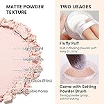 Pink Setting Loose Face Powder, Oil Control Minimize Pore, Loose Baking Face Setting Powder Makeup, Soft Focus Make Up Setting Powder, Matte Flawless Finish,8g (02 Pink Complexion) - Image 3