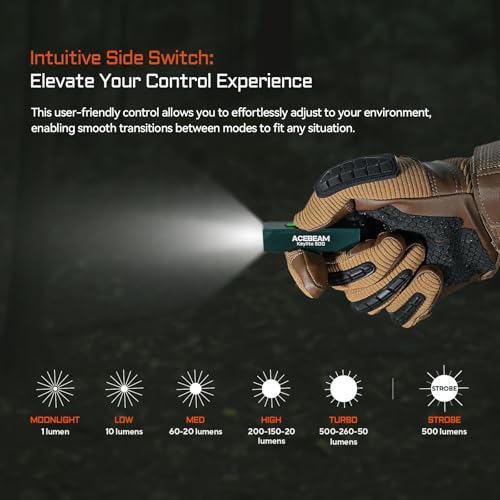 ACEBEAM Keylite 500 High Lumens Keychain Flashlight, Flat Pocket EDC Light - image 8