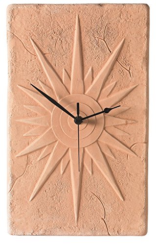 PANNELLI DA PARETE IN TERRACOTTA (SET 2 PEZZI) OROLOGIO E LANTERNA DECORAZIONI A MURO RIVESTIMENTO IN COTTO NATURALE COCCIO CASA GIARDINO PORTICO MADE IN ITALY