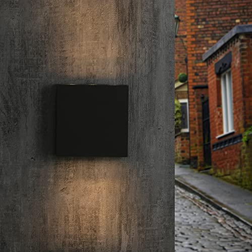 Inowel Wall Light Up And Down Outdoor Led Wall Mount Lamp Black Modern Wall Sconce Lighting Lantern Fixture Aluminum Lights For Porch Front Door Garden Yard Patio Ip54 Waterproof 6W 360Lm 3000K #TOP1