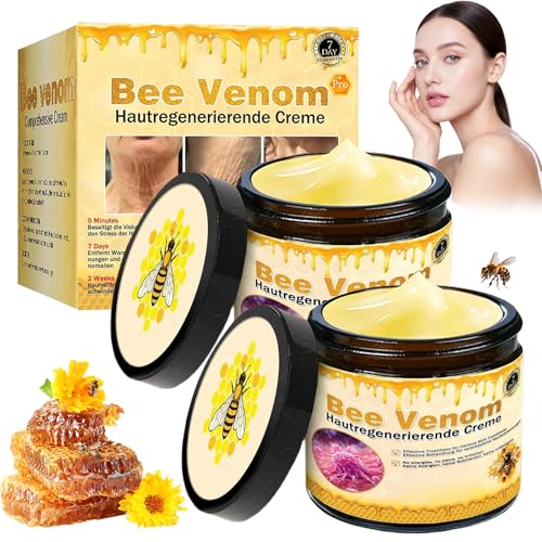 Crema integral de veneno de abeja Pro, Pomada profesional de veneno de abeja, crema regeneradora de la piel con veneno de abeja, ingredientes naturales, para todo tipo de pieles (2 unidades)
