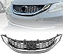 ECOTRIC Front Grille w/Molding Compatible with 2013-2015 Honda Civic Sedan Replacement for HO1200216 HO1202109 71121TR3A01 71122TR3A01 Front Bumper Grille Grill