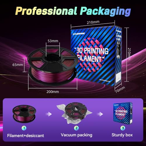Image of FLASHFORGE Chameleon Rapid PLA Filament 1.75mm Abyssal Red, PLA Color Shift High Speed 3D Printer Filament, Max 500mm /s Fast Printing, Display Shimmering Effects from Various Angles and Light