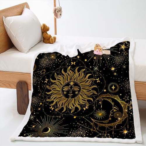 Plaid Sofa Sol Marrón Oscuro Plaid Cama Diseño de Doble Cara Manta Suave Mantas para Sofa Lana de Cordero de Franela Mantas para Cama Espesar Manta Polar Durable Manta Cama 180x220cm