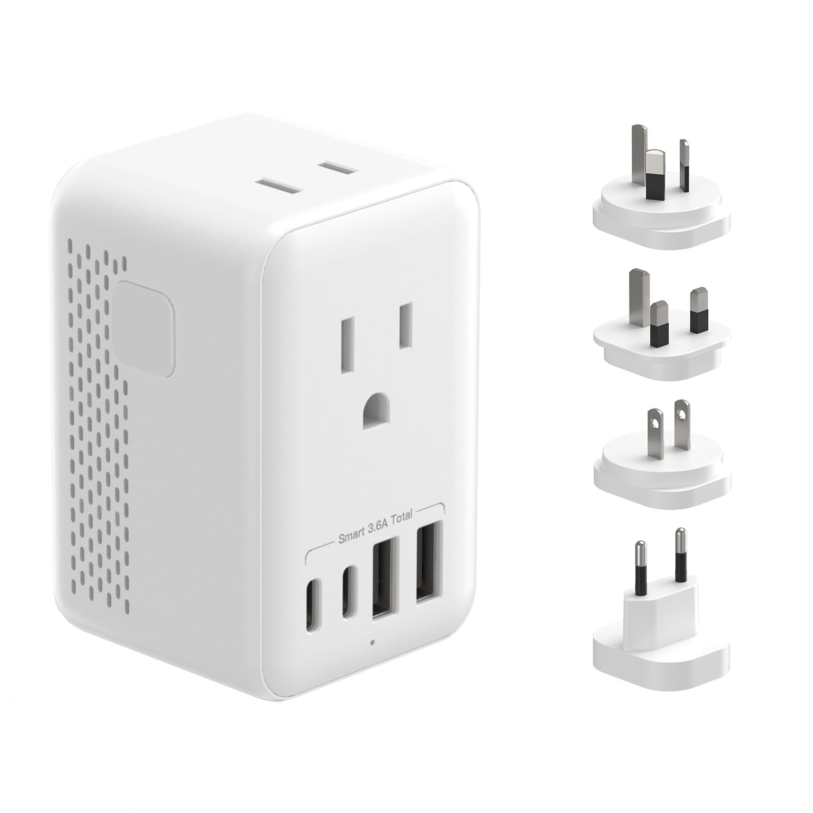 海外旅行用変圧器 220Vから100V 変換｜ACコンセント2口＋USBポート4…