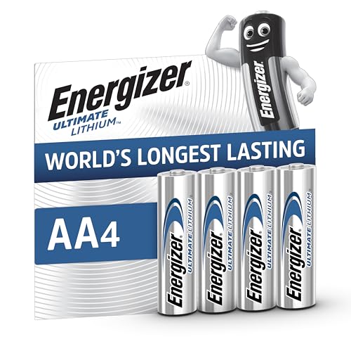 Energizer Ultimate Lithium Batterie AA (4 Stück) - Die langlebigste AA Batterien der Welt - 100% auslaufsichere Konstruktion - 100% plastikfreie Verpackung - 25 Jahre lagerfähig