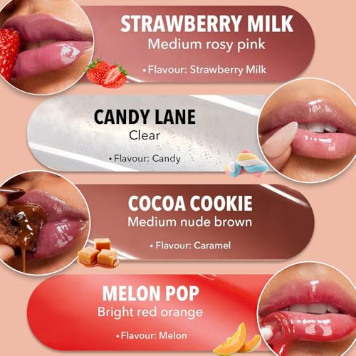 Image of 4Pcs Tinted Lip Serum Melting Lip Balm, Hydrating Tinted Lip Balm For A Glossy Finish & Soft, Nourished Lips with Plumping Polypeptides, Supple Lips, Vegan & Cruelty-Free (A05#01+02+03+04)