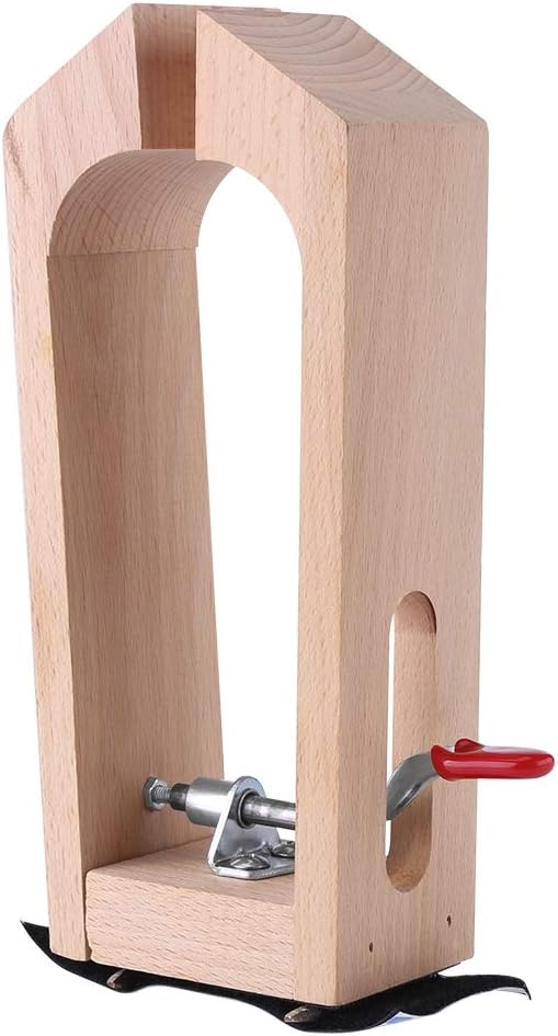 GLOGLOW Leather Clamp, Wooden Hand Stitching Pony Horse Leather Clamp for DIY Sewing Stitching Lacing Crafts, Original Wood Color