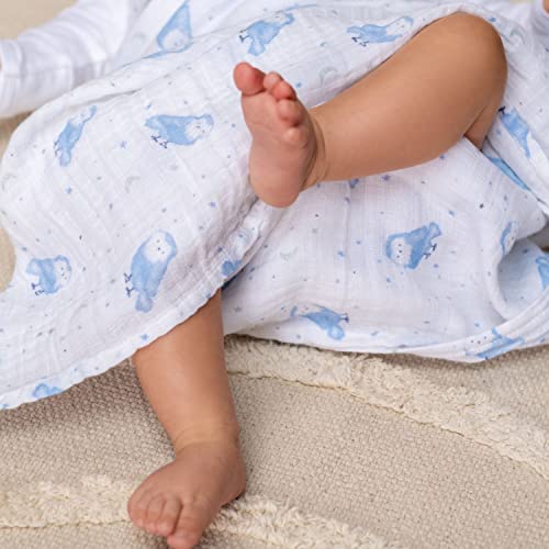 Image of aden + anais Essentials Swaddle Blanket, Boutique Muslin Blankets for Girls & Boys, Baby Receiving Swaddles, Ideal Newborn & Infant Swaddling Set, Perfect Shower Gifts, 4 Pack, Time to Dream
